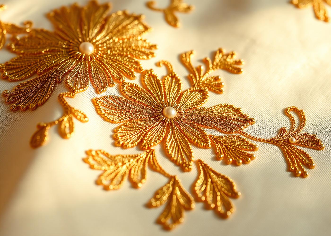 Gold zardozi hand embroidery